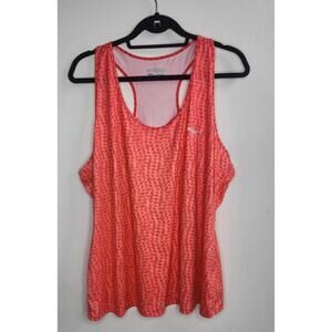 Saucony Shirt Womens 1X Pink Coral Racerback Running Tank Top Lightweight